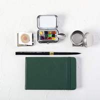 Mini kit de peinture aquarelle 12 couleurs, palette métallique portable de voyage, coffret vintage pour artistes, étudiants et croquis