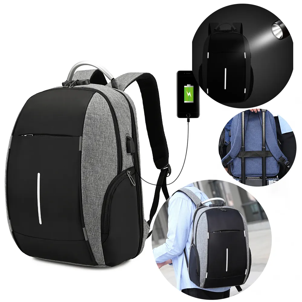 सुरक्षित चिंतनशील डिजाइन फैक्टरी थोक फैशन कस्टम निविड़ अंधकार के साथ कॉलेज उच्च स्कूल लैपटॉप आउटडोर यात्रा बैग लोगो