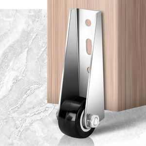 Rueda Direccional de Acero Inoxidable con Rodillo Negro de 1 mm de Espesor para Puertas de Madera, Diseño Industrial, Resistente a la Oxidación - Product Image 1