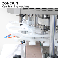 ZONESUN, máquina de sellado de latas de aluminio para jugo de fruta redonda completamente automática, máquina selladora de tapa de hojalata