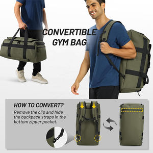 กระเป๋าเป้สะพายหลังแบบผ้าใบขนาดใหญ่ 60 ลิตร สำหรับเดินป่า ปีนเขา ท่องเที่ยว ใส่รองเท้าได้ เหมาะสำหรับผู้ชาย - Product Image 4