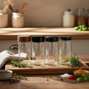 Recipiente Cuadrado de Vidrio para Condimentos de Cocina con Tapa, Ecológico, Salero, Pimentero, Tarro de Especias, Botella para Condimentos - Product Image 4