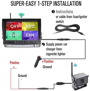 GreenYi 9 ''AHD <span class=keywords><strong>telecamera</strong></span> DVR di Backup senza fili <span class=keywords><strong>con</strong></span> 4CH AHD Kit <span class=keywords><strong>Monitor</strong></span> <span class=keywords><strong>per</strong></span> camion rimorchio Bus e pick-up del veicolo di <span class=keywords><strong>retromarcia</strong></span> - Product Image 4