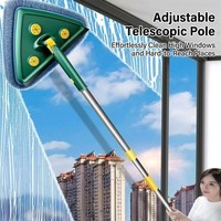 Serpillère télescopique multi-surfaces triangulaire avec tampons en microfibre chenille 360° °   Serpillère pivotante pour murs, fenêtres et sols