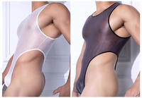 Combinaison sexy pour homme, tendance, fine, translucide, respirante, séchage rapide, motif uni, style boîte de nuit, classique, douce pour la peau