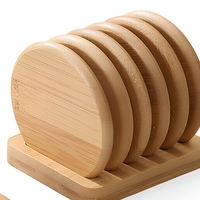 Sous-verres en bambou personnalisés en gros, design classique, bords arrondis, respectueux de l'environnement, pour table