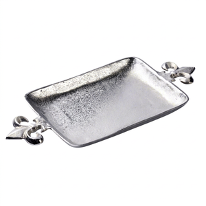 Plateau en aluminium de qualité commerciale fait à la main de taille personnalisée pour la décoration de table des aliments plaqué argent de haute qualité pour la maison - Product Image 1