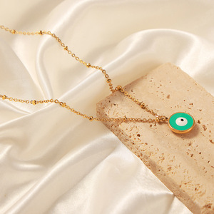 Joyería <span class=keywords><strong>de</strong></span> moda <span class=keywords><strong>Cadena</strong></span> <span class=keywords><strong>de</strong></span> acero inoxidable Collar <span class=keywords><strong>de</strong></span> ojo del diablo 18K Chapado en <span class=keywords><strong>oro</strong></span> Multicolor Ojos Gargantilla Colgante Collar Colliers - Product Image 2
