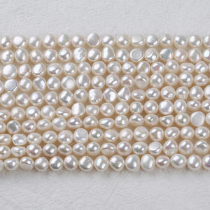 Zhuji 7-8mm Natural <b>Freshwater</b> Baroque Scattered <b>Pearl</b> DIY Necklace <b>Bracelet</b> Material Double-Sided Light Side Hole Colorful - Product Image 2