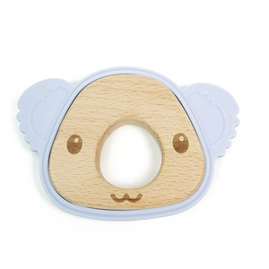 מכירה לוהטת החדש עץ טבעת קואלה סיליקון <span class=keywords><strong>Teether</strong></span> לעיסת צעצועי עבור תינוק