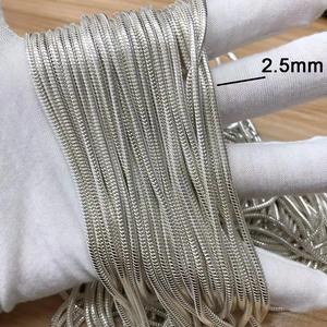 Rotolo a catena di serpente da 2.5mm Per <span class=keywords><strong>grammo</strong></span> Per metro <span class=keywords><strong>925</strong></span> in <span class=keywords><strong>argento</strong></span> Sterling rodiato da uomo donna Per collana braccialetto fai da te - Product Image 3