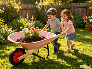 Carriola per Bambini, Resistente Carriola e Attrezzi da Giardino per Bambini, Giocattolo da Esterno per Età 3+ - Product Image 3
