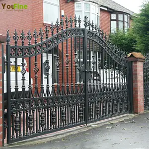 Modern wrought metal iron gate, paint iron gate design