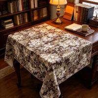 Nappe de table en jacquard floral de style européen classique, tissu tissé épais, nappe décorative pour table à manger, décoration de salon