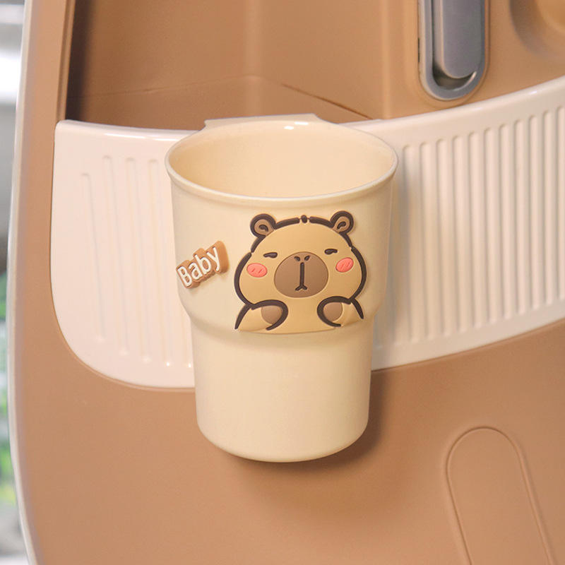 ที่วางแก้วน้ำสีเบจลายคาปิบาร่าสุดน่ารัก