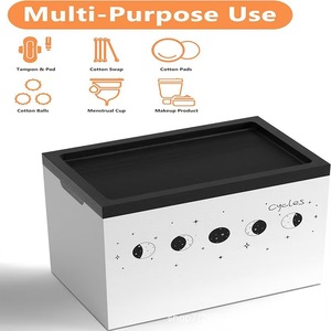 Caja de Almacenamiento de Tampones de Madera, 8x5x6.5 Pulgadas, Diseño de Fase Lunar, Organizador de Baño, Contenedor Decorativo - Product Image 4