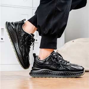 Chaussures de sport pour hommes, style nouveau, noires, chaussures de course décontractées Jedi noires, respirantes, chaussures de papa pour hommes - Product Image 4