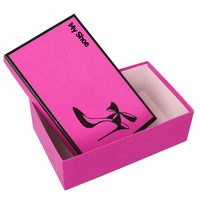 Impression de logo couvercle rose personnalisé et Base en carton emballage de vêtements pour femmes boîtes de lingerie