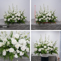 DKB Buiten Bruiloft Kunstmatige Bloemendecoratie Witte Zijden Rozen Bloemdecoratie voor de Welkomstgedeelte Desserttafel