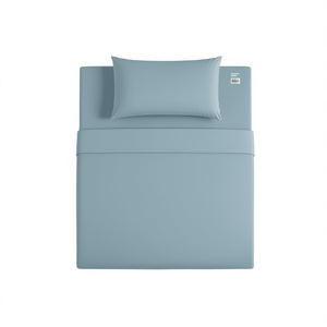 VIANNEY HOME SHEETS Light Blue Single Fitted Sheet 100 Cm X 190 Cm 100% Cotton Breathable <b>Hypoallergenic</b> Home <b>Bedding</b> - Product Image 1