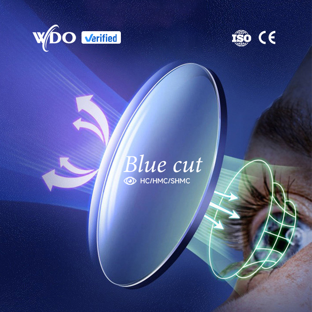 WDO Optical Lens CR 39 1.56/1.61/1.67 Blue Cut Ophthalmic Single Vision Eyeglasses Lenses