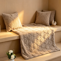 Couverture de lit tricotée en fausse fourrure de lapin 100 % polyester, écologique et réutilisable, pour l'hiver – Vente en gros