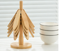Set de table en bambou isolant et résistant à la chaleur, motif arbre, style chinois, forme irrégulière, haut de gamme, pour la maison