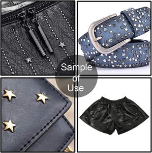 Juego de remaches de estrella plateados MM para cuero, remaches de estrella, remaches para prendas, remaches de cuero, tachuelas y púas para artesanía en cuero y ropa. - Product Image 6