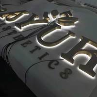 Lettres en acier inoxydable rétroéclairées sur mesure, toutes tailles, avec éclairage LED, pour la publicité murale intérieure des centres commerciaux