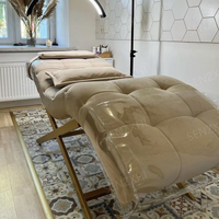 Lit Courbé de Luxe pour Extension de Cils, Table Fauteuil de Salon de Beauté, Chaise de Soins pour Cils, Civière de Massage