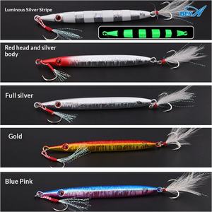 Appât de pêche <span class=keywords><strong>BEYA</strong></span> pour maquereau, coulant rapidement, 40g 60g 80g, pour pêche à longue portée, Golden Gun, petit appât rouge - Product Image 2