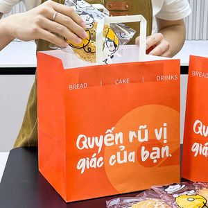 Bolsa de Papel para Panadería y Cafetería, Personalizada, Impresa con Offset, Desechable, Ecológica, Biodegradable, Reciclable, con Asas Planas - Product Image 6