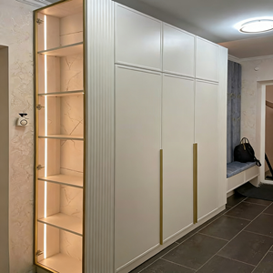 Armario de Madera Maciza de Color Claro Moderno Personalizado con Estante Abierto de Exhibición, Muebles de Dormitorio, Estética, Guardarropa, Mejor Precio - Product Image 5