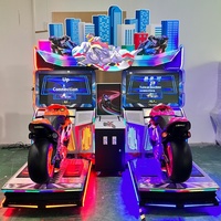 Équipement de jeu vidéo à grande échelle, course de motos double dynamique dans une nouvelle ville, simulation, salle de jeux commerciale à pièces