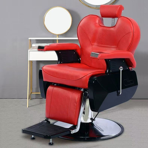 Modern Adjustable Foldable Barber Chair with PU Leather Eco-Friendly Massage & <b>Reclining</b> Features for Beauty Salons - Product Image 1