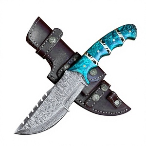Couteaux de chasse en acier Damas sur mesure de qualité supérieure, service OEM, couteaux de chasse en acier Damas pur avec étui en cuir - Product Image 3