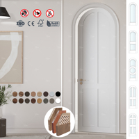 Porte simple de luxe à 2 panneaux pour l'intérieur, arche supérieure à 2 panneaux