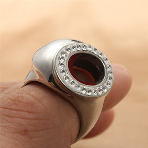 European American Style <b>Titanium</b> Steel <b>Ring</b> Silver Color Pave Setting Geometric Design Women's Party Jewelry 290105 - Product Image 4
