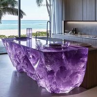 Bureau de réception carré Qianhao de style médiéval de luxe léger, ensemble complet en MDF haut de gamme pour bureaux commerciaux, salons de beauté et restaurants