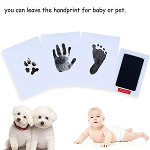 <span class=keywords><strong>Kit</strong></span> d'empreintes de mains et de pieds pour bébé, tampons sans encre non toxiques et sûrs pour nouveau-né, patte d'animal familier, souvenirs, cadeaux - Product Image 5