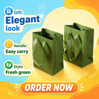 Sac en papier vert écologique de luxe, style rétro, taille personnalisée, poignée longue, boîte cadeau pour bougies, logo personnalisable, or