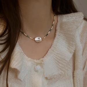 Conjunto de Collar de Perlas Barrocas Naturales Retro Romántico y Pulsera de Lujo Ligero, Joyería de Moda Combinable - Product Image 2