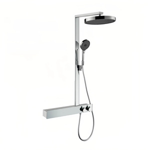 Modern Wall Mounted Shower Set With Rainfall Head And Handheld Spray <b>Thermostatic</b> <b>Control</b> For Home Spa - Product Image 3