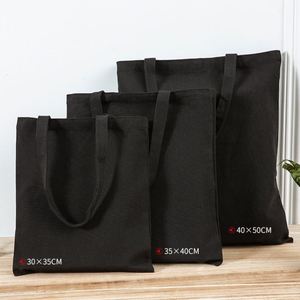 High Quality Medium Sublimation Black <b>Canvas</b> <b>Tote</b> Bag with Custom Printed Logo Reusable Shoulder Strap for Promotional Use - Product Image 2
