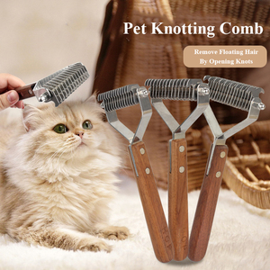 Chat Chien Brosse À Cheveux Remover Aiguille Sous-Poil Râteau Toilettage Peigne À Poils D'animaux Et Outils De Toilettage Peigne Double Face - Product Image 2