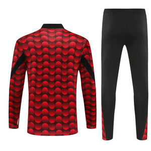 Nederlandse Striker Geïnspireerde 2526 Rood Zwart Camo Half Zip Voetbal Trainingshirt Rotterdam Club Style Top Heren Performance Kleding - Product Image 3