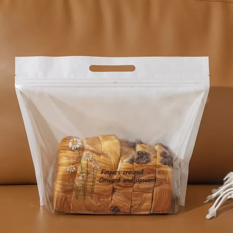 Hoge Kwaliteit Transparante Micro Geperforeerde Voedsel Plastic Verpakking Witte Broodzak Met Perforatie Voor Voedselverpakking