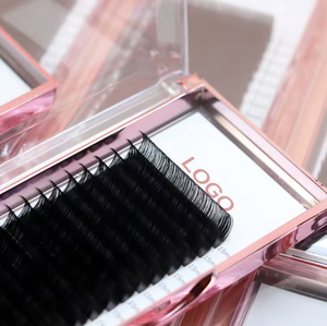 Extensiones de Pestañas de Volumen Extremo de Fácil Aplicación (0.03, 0.05, 0.07mm) con Efecto Abanico Rápido, Marca Privada, Negro Mate, Pestañas Veganas de Apertura Automática - Product Image 1