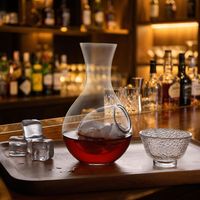 Carafe à vin en cristal sans plomb 401-500ml, style japonais minimaliste, avec poche de refroidissement par glace pour l'aération