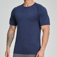 T-shirt décontracté sans couture en nylon et polyester respirant personnalisé pour hommes